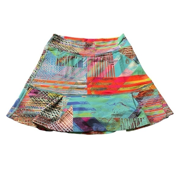 DONAJO COLORFUL ATHLETIC SKORT SIZE 1 ABSTRACT PATTERN - Picture 1 of 11